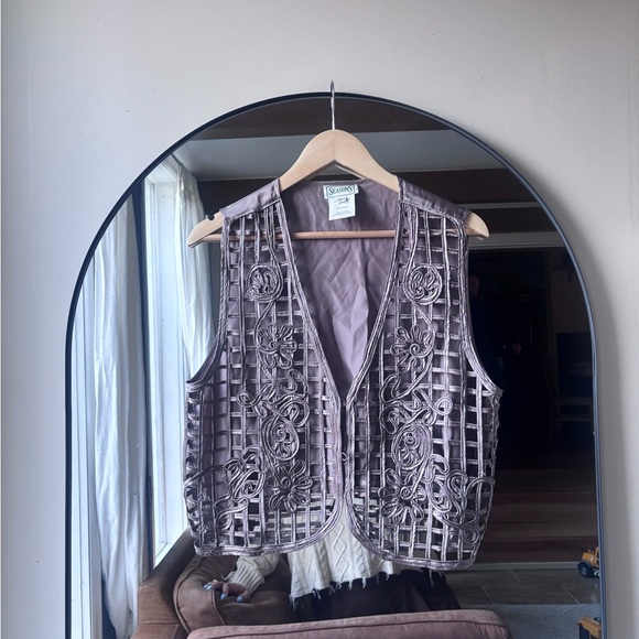 Vintage Jackets & Blazers - VINTAGE | seasons silk vest | size medium